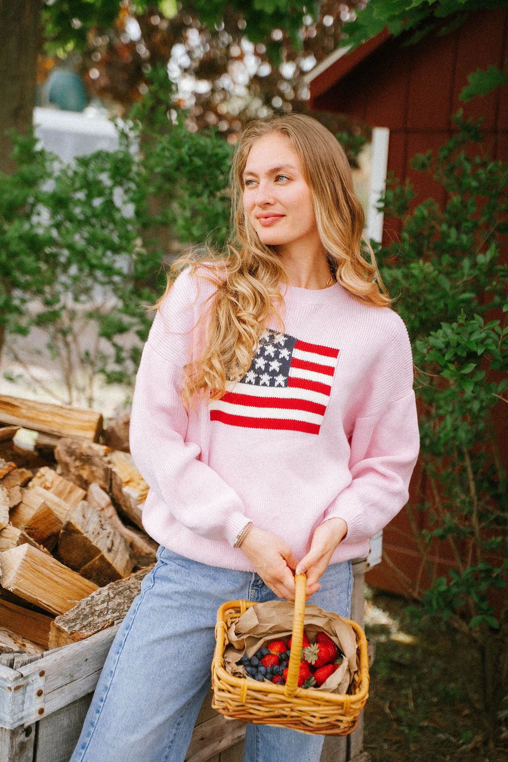 Stars & Stripes Americana Knit– Blush Pink