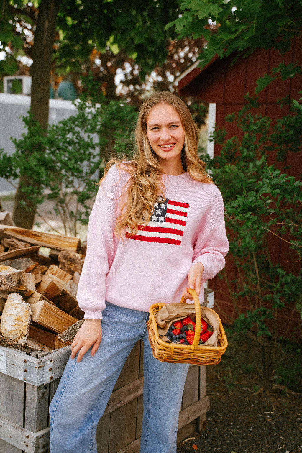 Stars & Stripes Americana Knit– Blush Pink