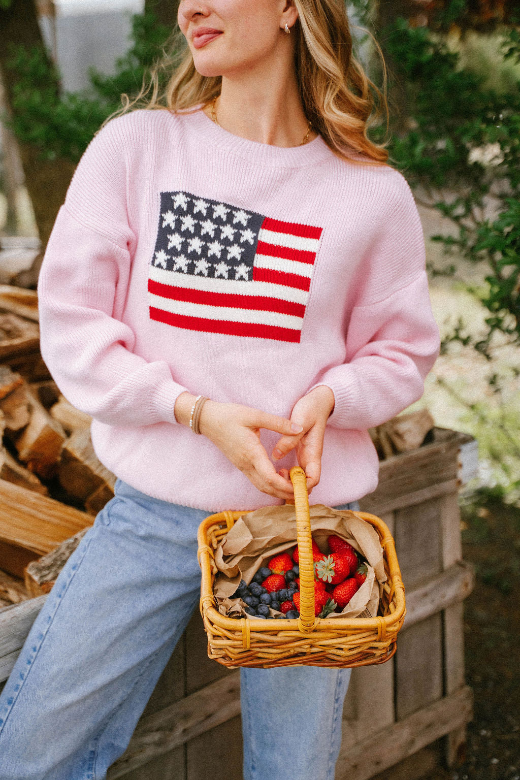Stars & Stripes Americana Knit– Blush Pink