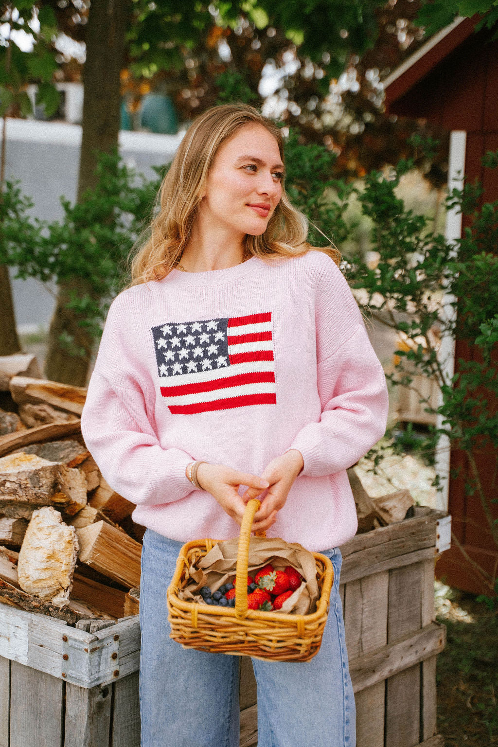 Stars & Stripes Americana Knit– Blush Pink