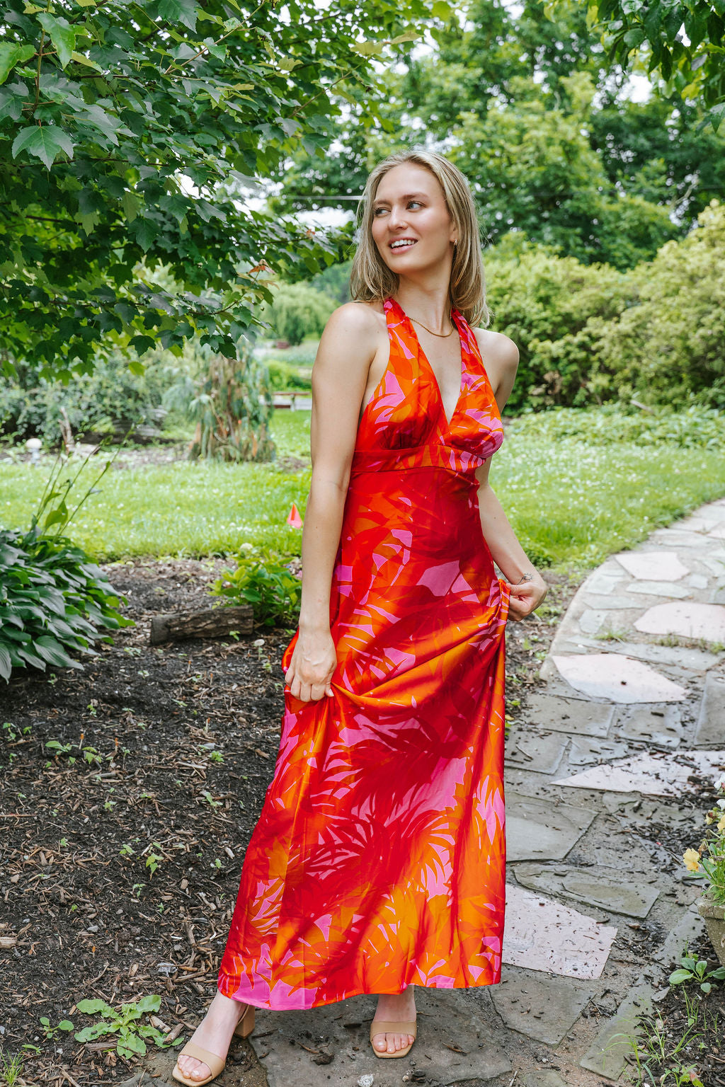 Tropical Blaze Palm Dress