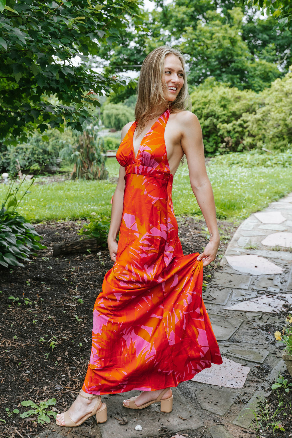 Tropical Blaze Palm Dress