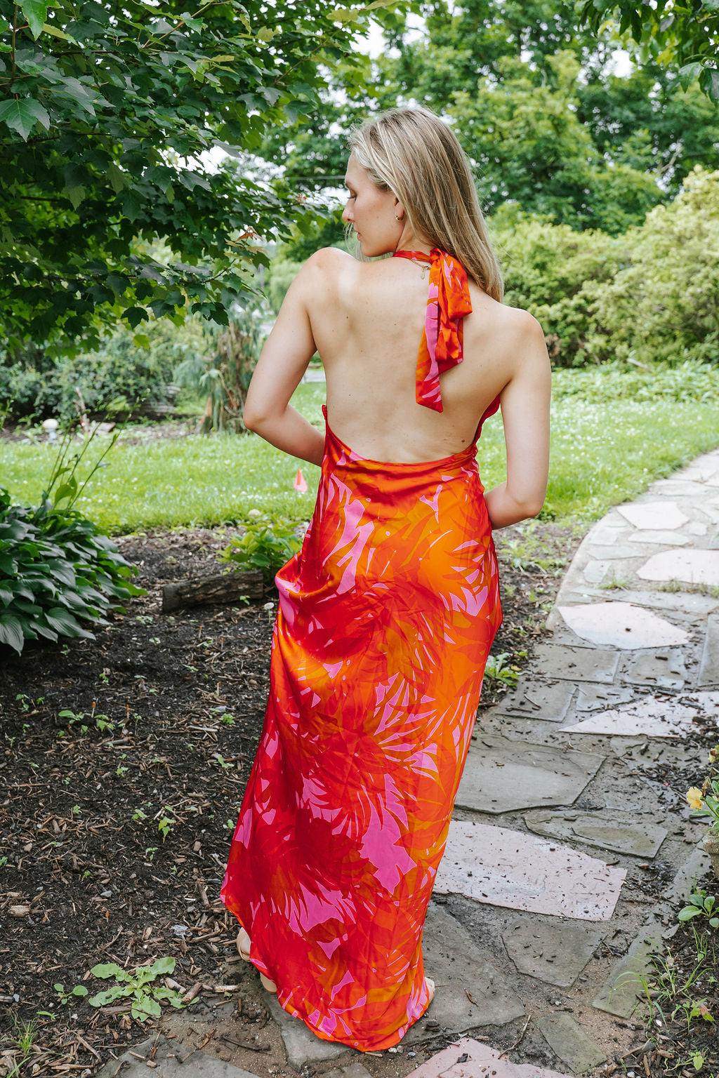 Tropical Blaze Palm Dress