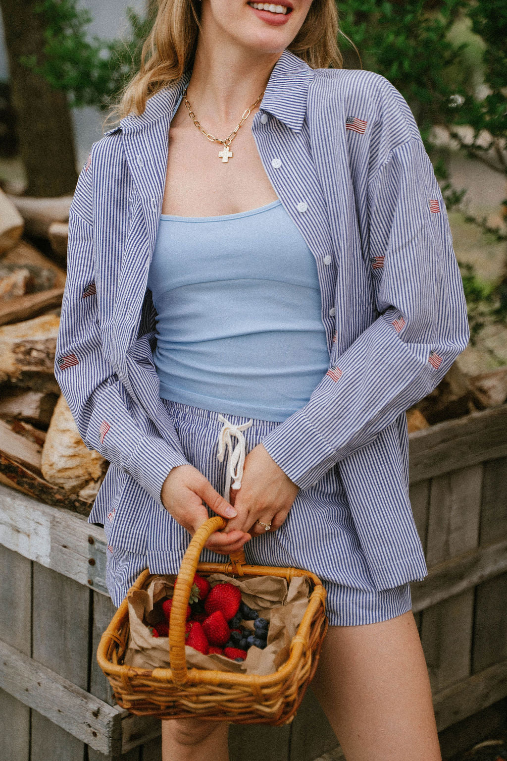 Nantucket Americana Button Top