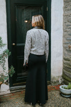 Leopard Print Cropped Jacket with Faux Leather Collar