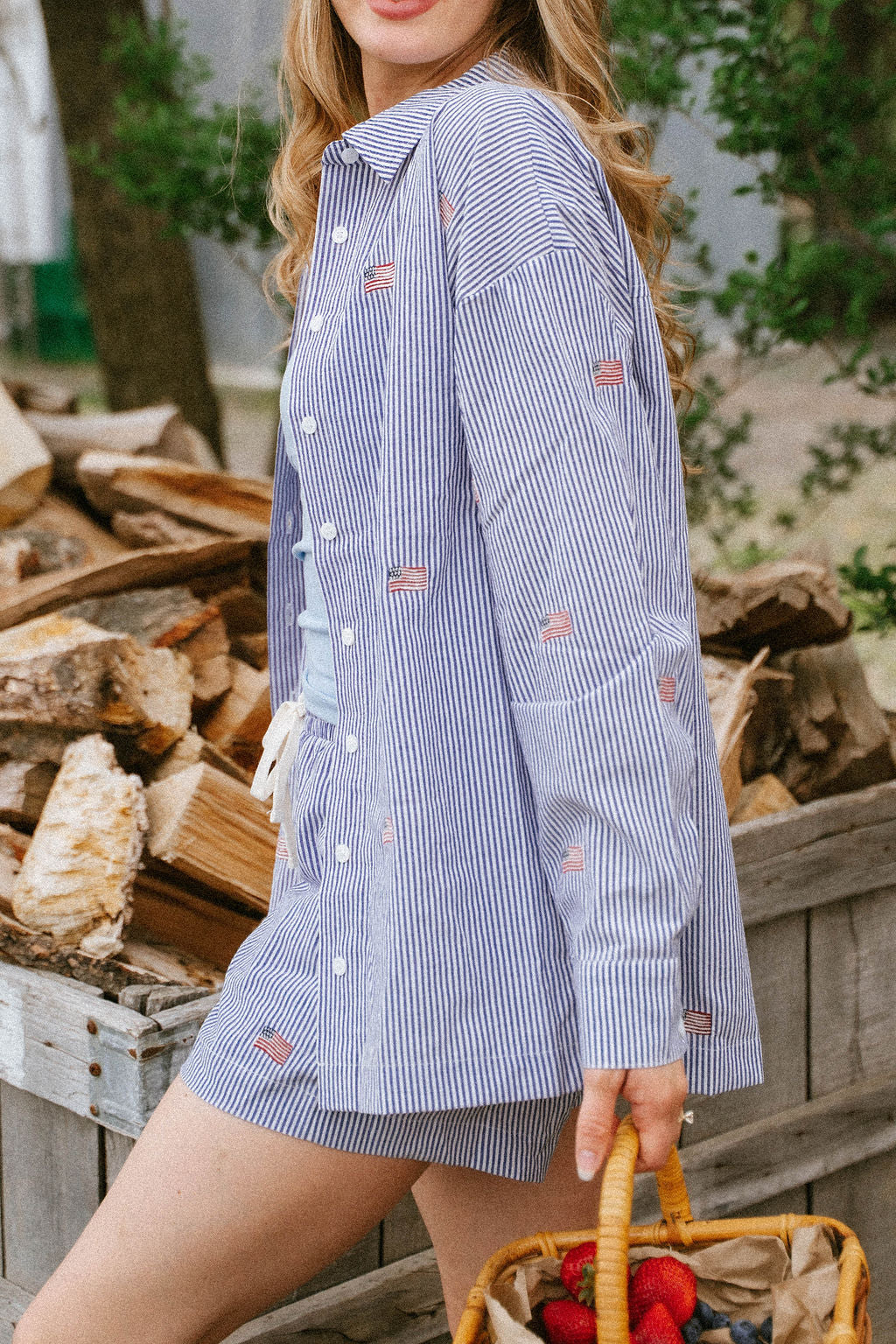 Nantucket Americana Button Top