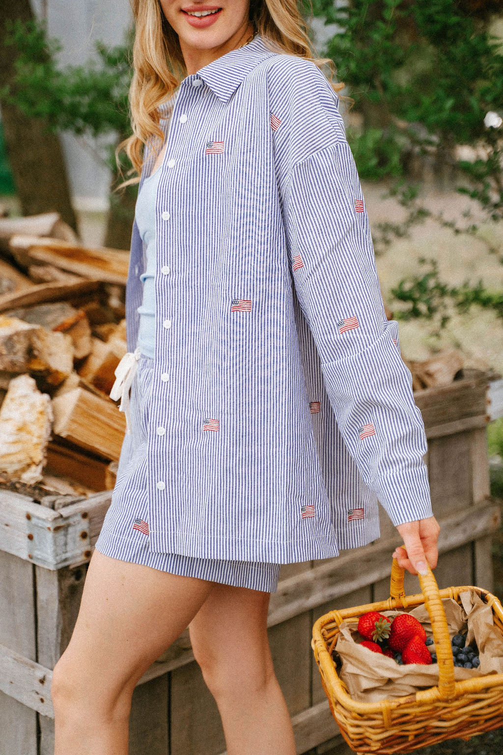 Nantucket Americana Button Top