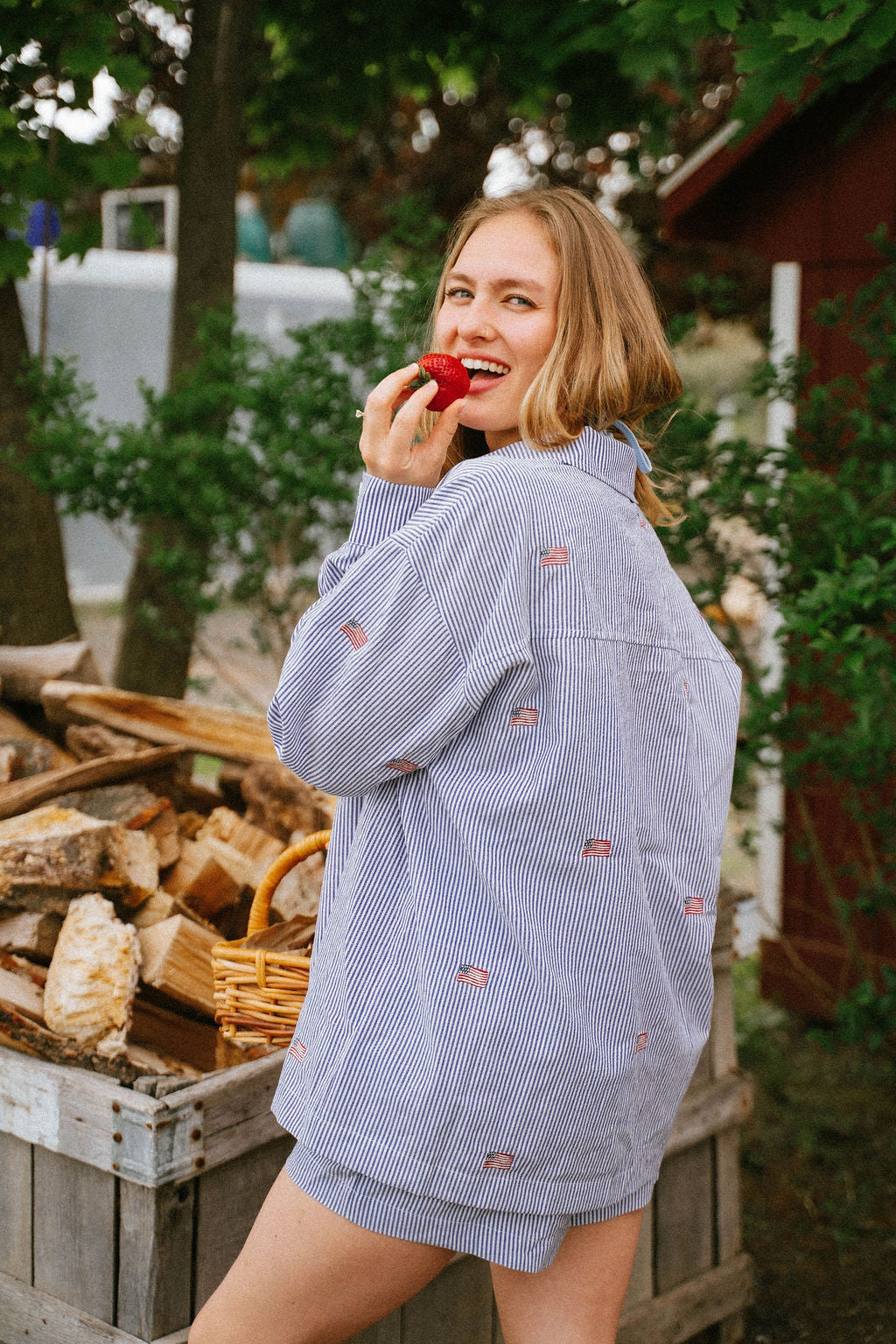 Nantucket Americana Button Top