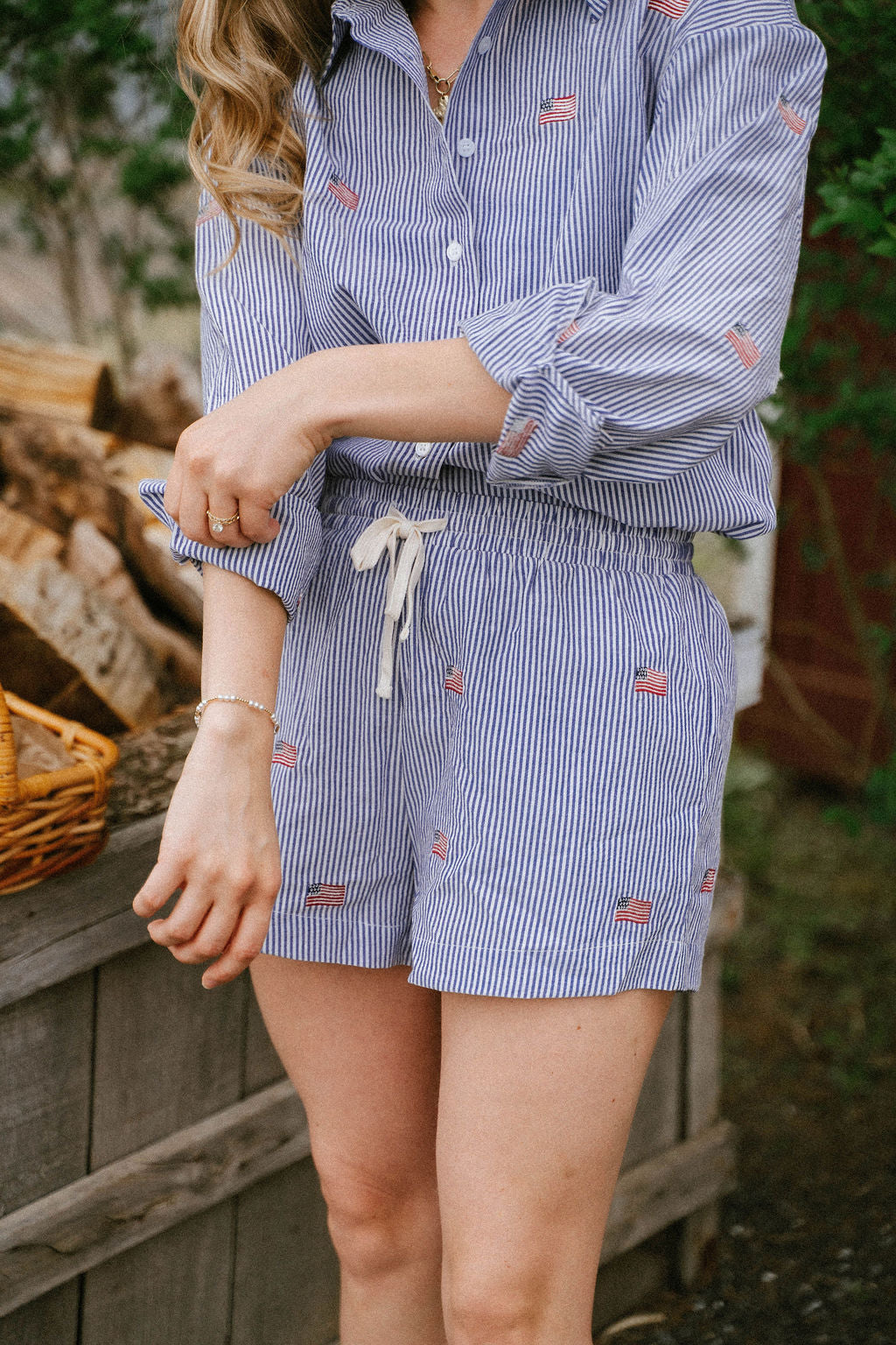 Nantucket Americana Button Top