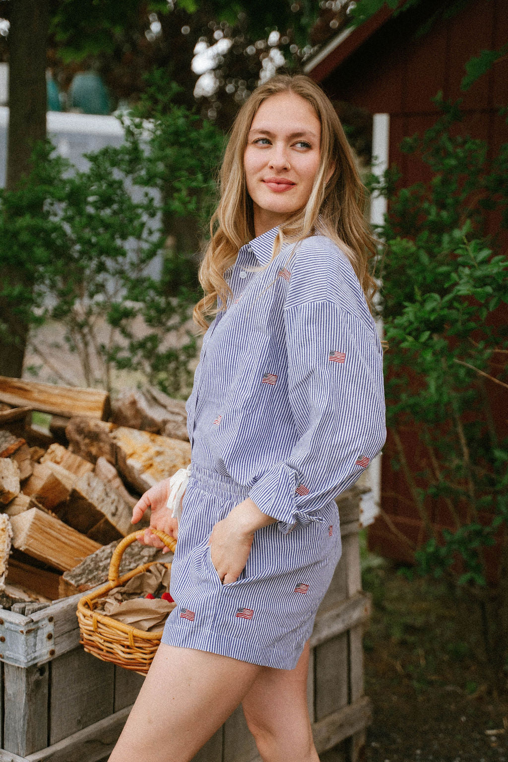 Nantucket Americana Button Top