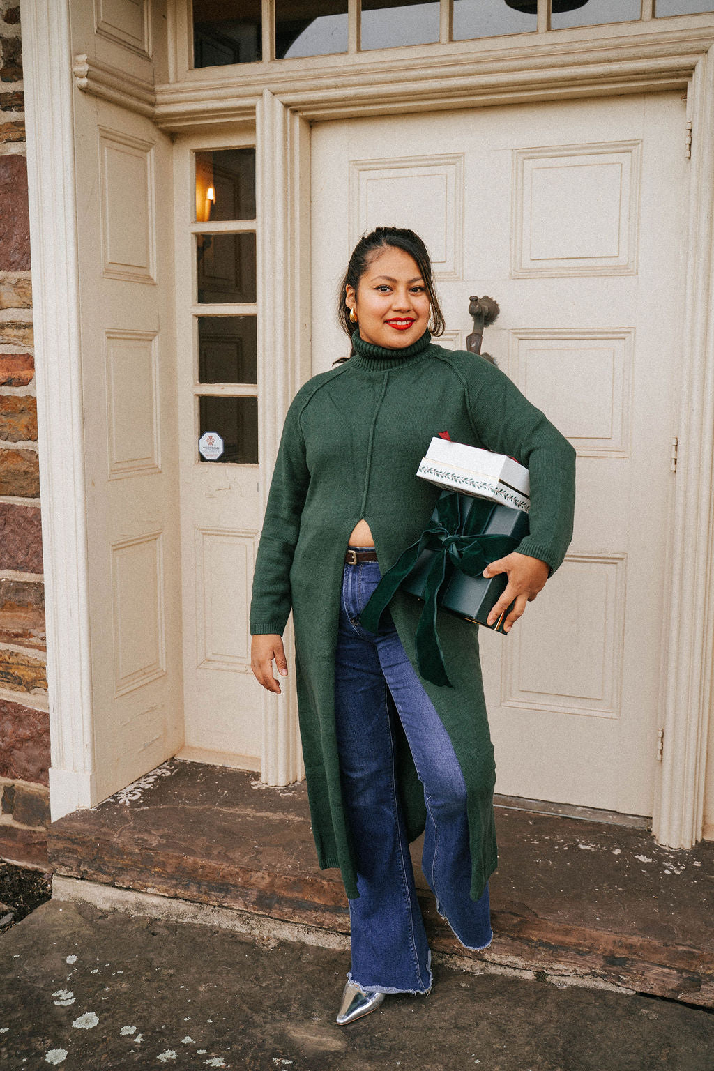 Evergreen Pine Knit Duster Sweater