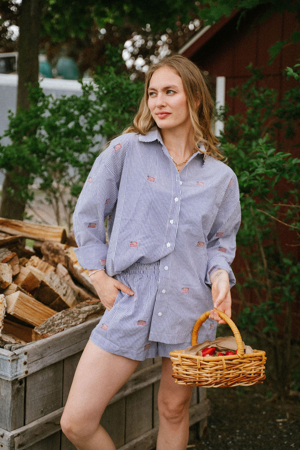 Nantucket Americana Button Top
