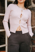 Alice Bow Cutout Top-Pink