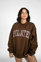 Chocolate Gingham Pilates Mockneck Sweatshirt