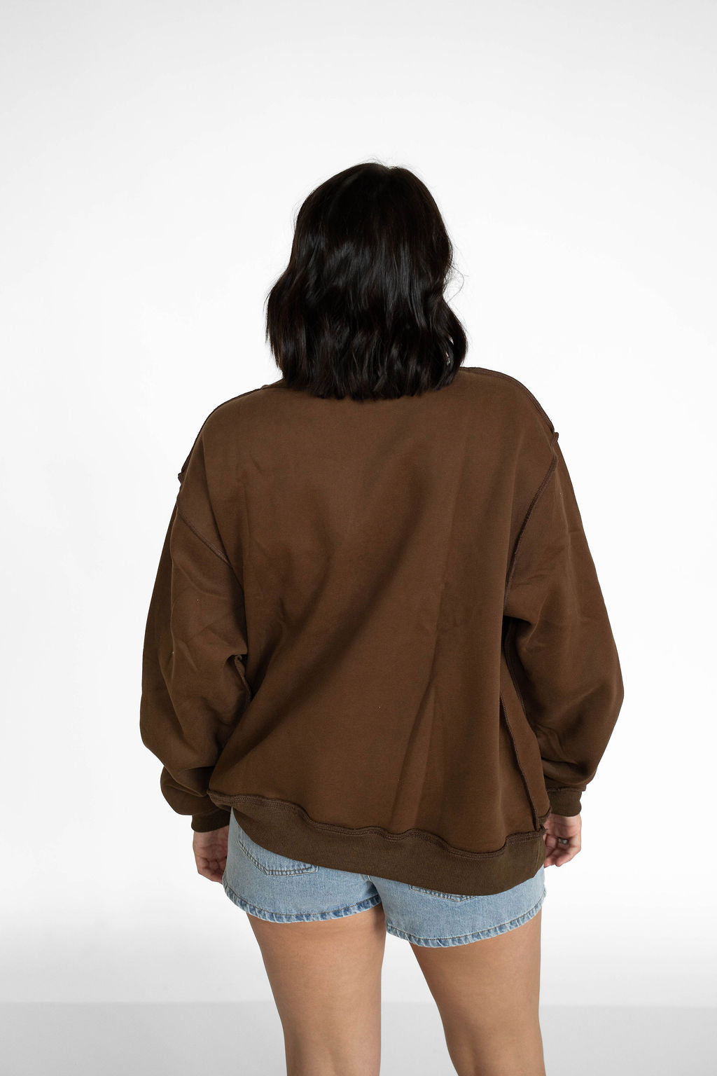 Chocolate Gingham Pilates Mockneck Sweatshirt