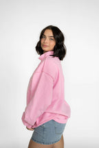 Pink Gingham Pilates Mockneck Sweatshirt