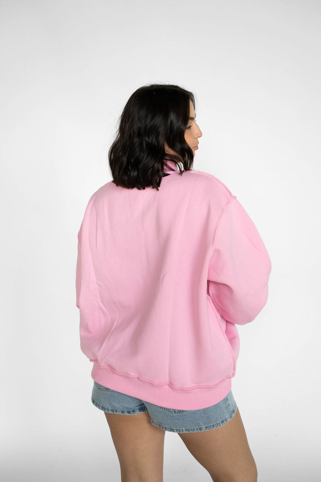 Pink Gingham Pilates Mockneck Sweatshirt