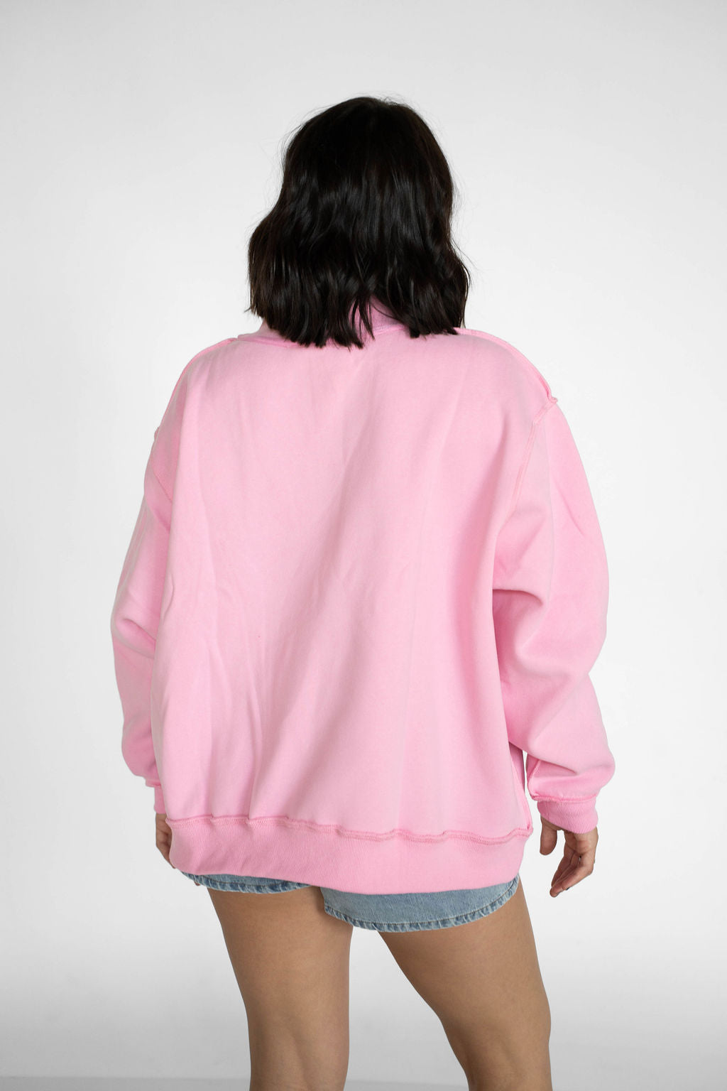Pink Gingham Pilates Mockneck Sweatshirt