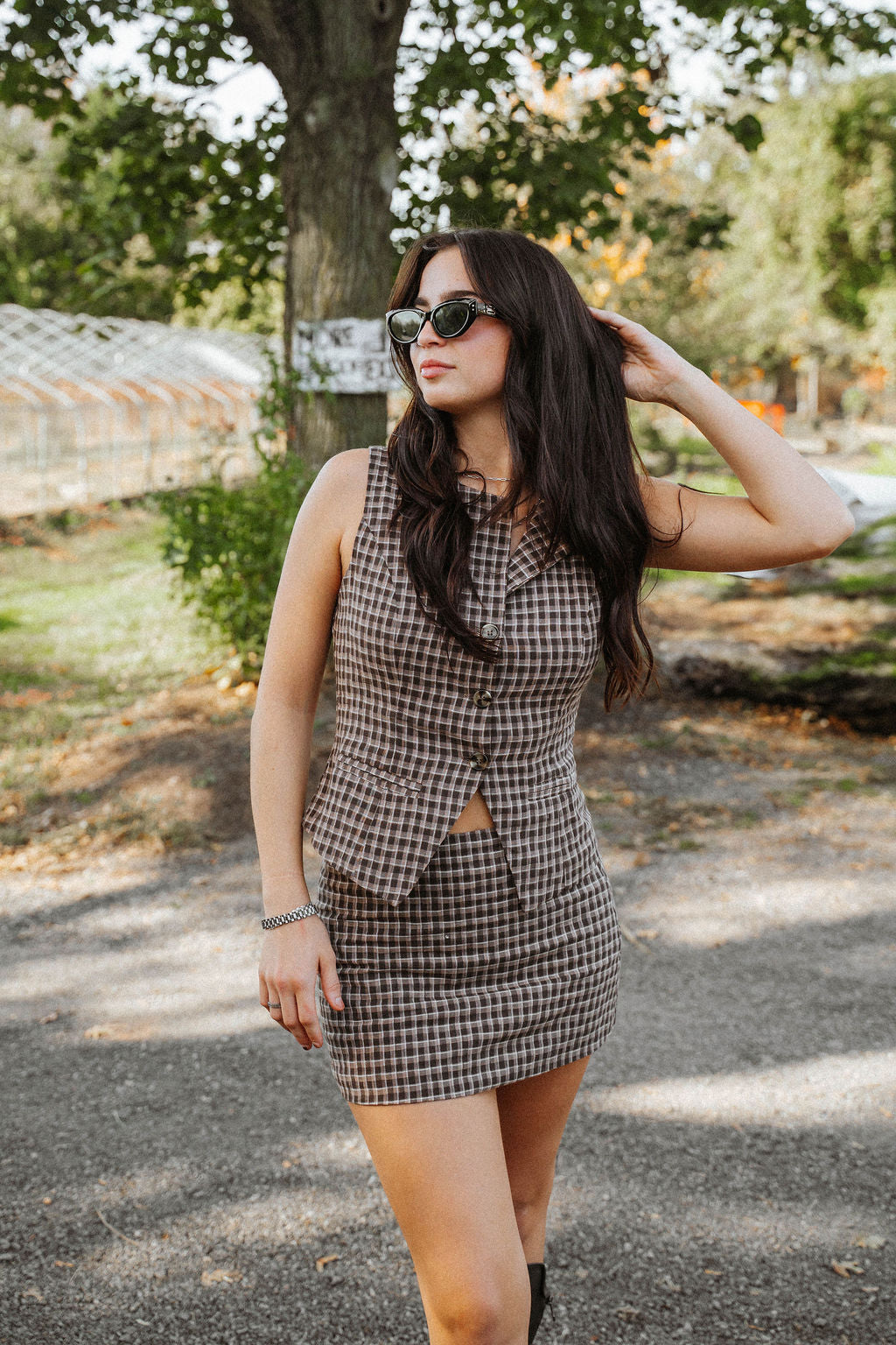 English Cottage Plaid Mini Skirt