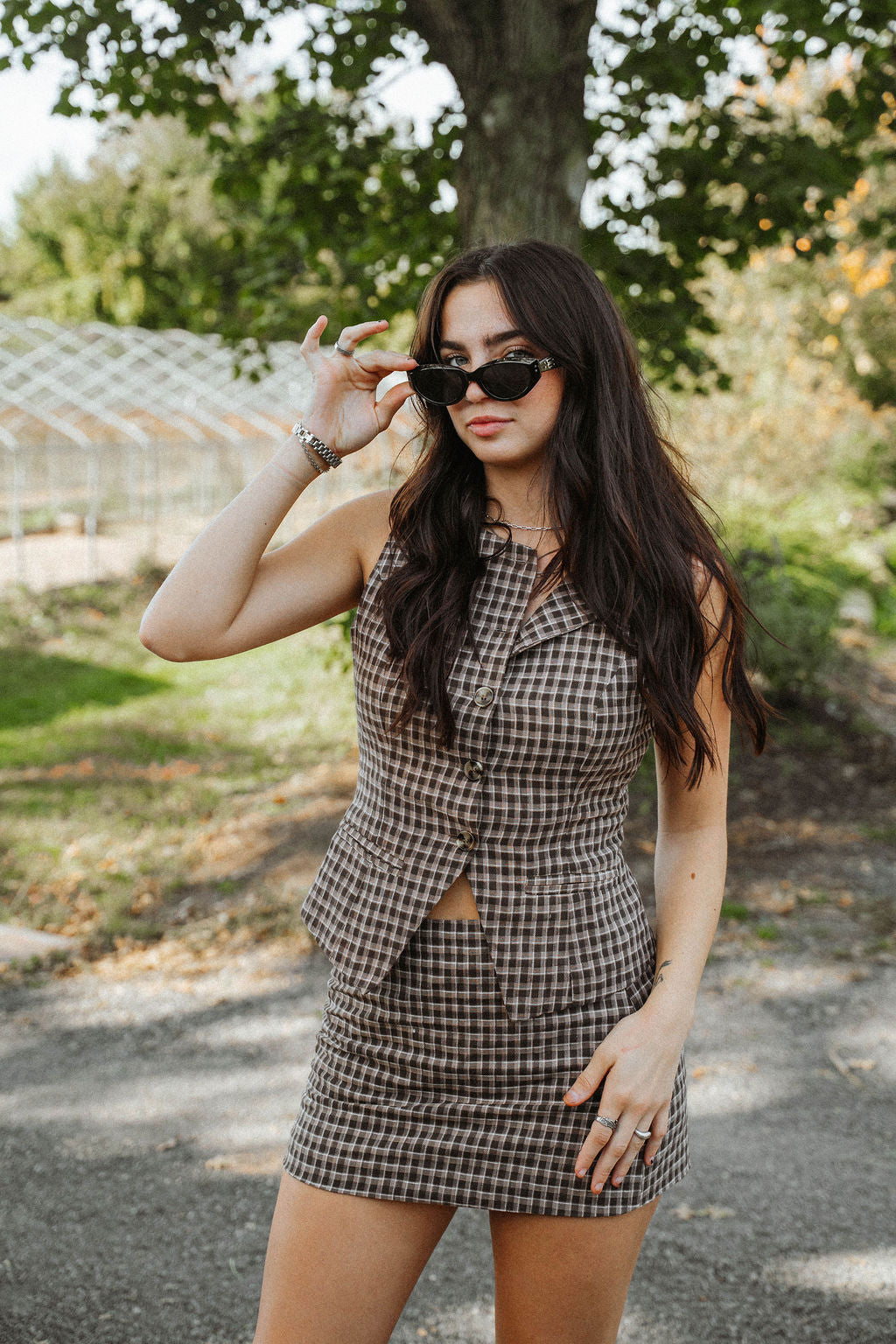 English Cottage Plaid Mini Skirt
