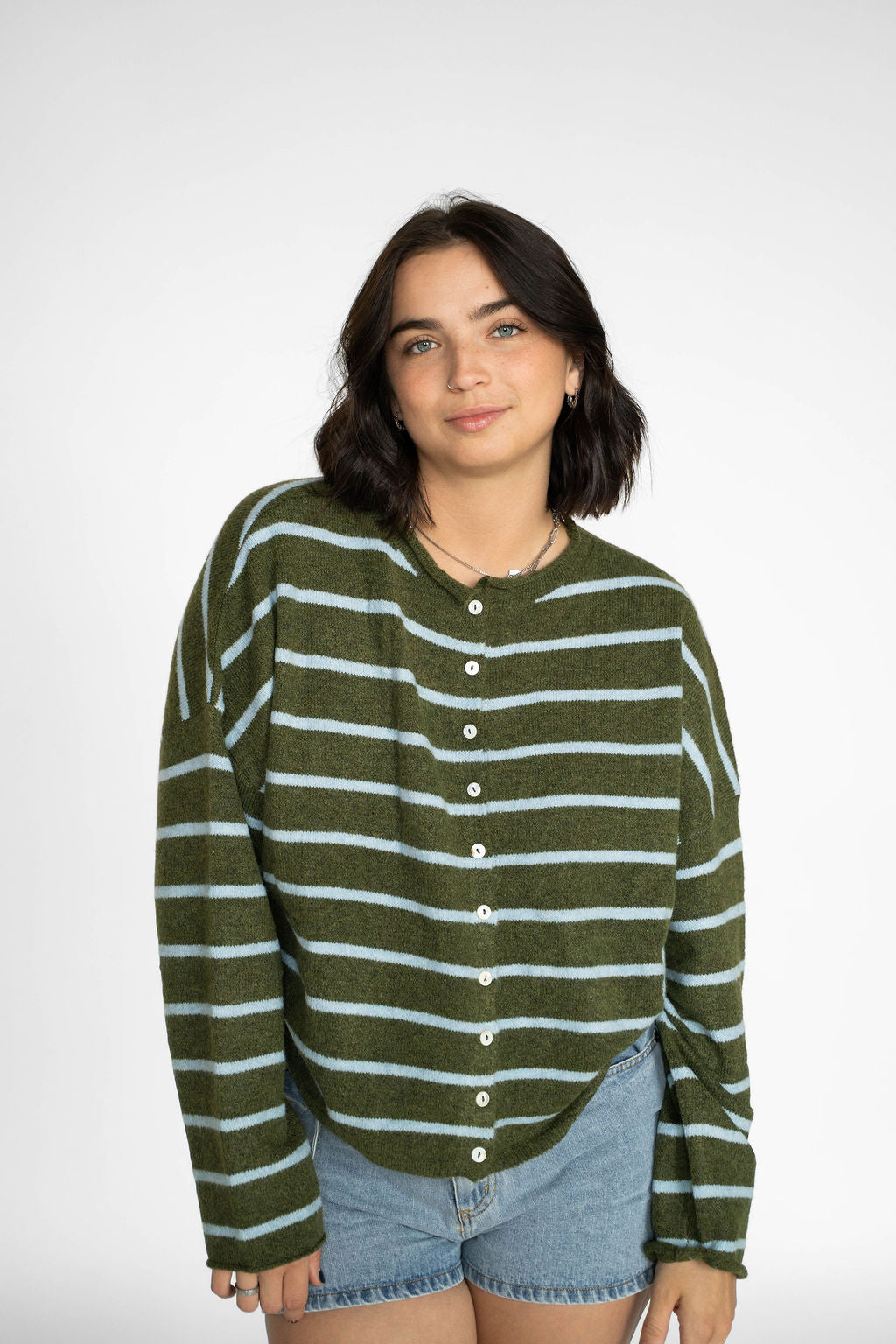 Coastline Stripe Cardigan – Moss & Sea Glass
