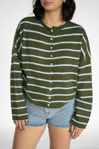 Coastline Stripe Cardigan – Moss & Sea Glass