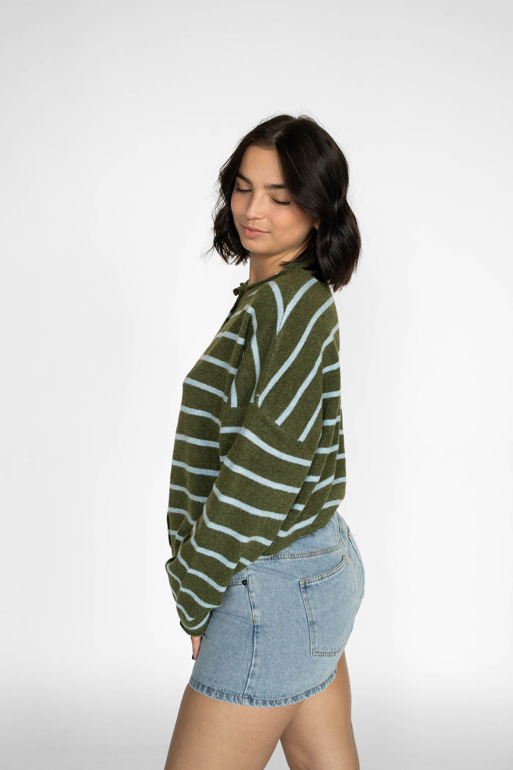 Coastline Stripe Cardigan – Moss & Sea Glass