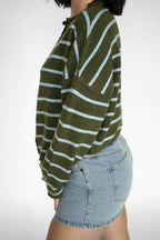 Coastline Stripe Cardigan – Moss & Sea Glass