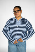 Sunlit Coast Stripe Cardigan – Harbor Blue