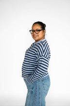 Sunlit Coast Stripe Cardigan – Harbor Blue