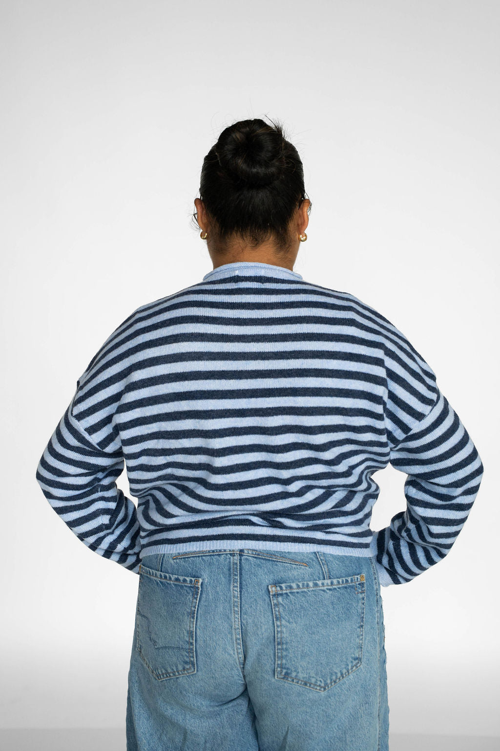 Sunlit Coast Stripe Cardigan – Harbor Blue