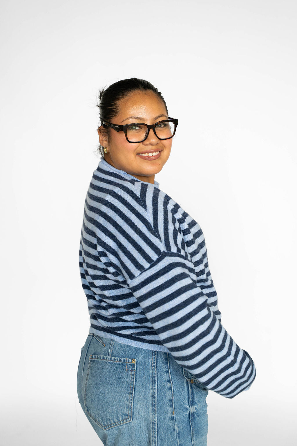 Sunlit Coast Stripe Cardigan – Harbor Blue