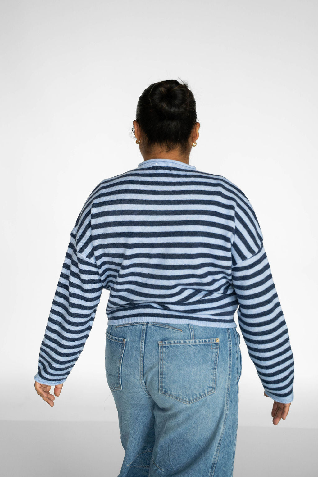 Sunlit Coast Stripe Cardigan – Harbor Blue