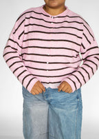 Coastline Stripe Cardigan – Pink Sands & Cocoa