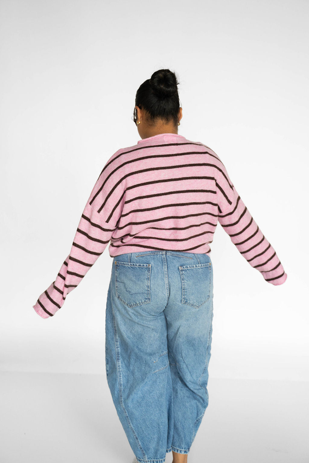 Coastline Stripe Cardigan – Pink Sands & Cocoa