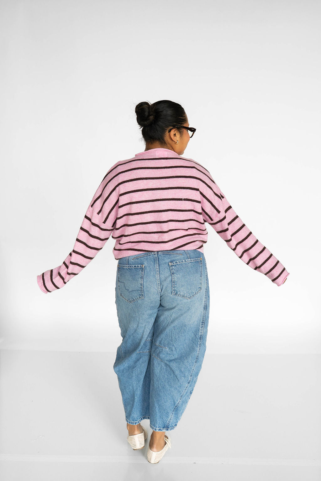 Coastline Stripe Cardigan – Pink Sands & Cocoa