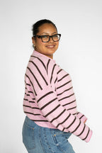 Coastline Stripe Cardigan – Pink Sands & Cocoa