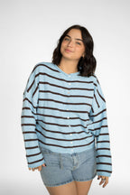 Coastline Stripe Cardigan – Blue Harbor & Cocoa