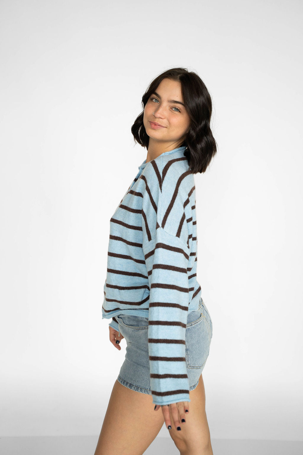 Coastline Stripe Cardigan – Blue Harbor & Cocoa