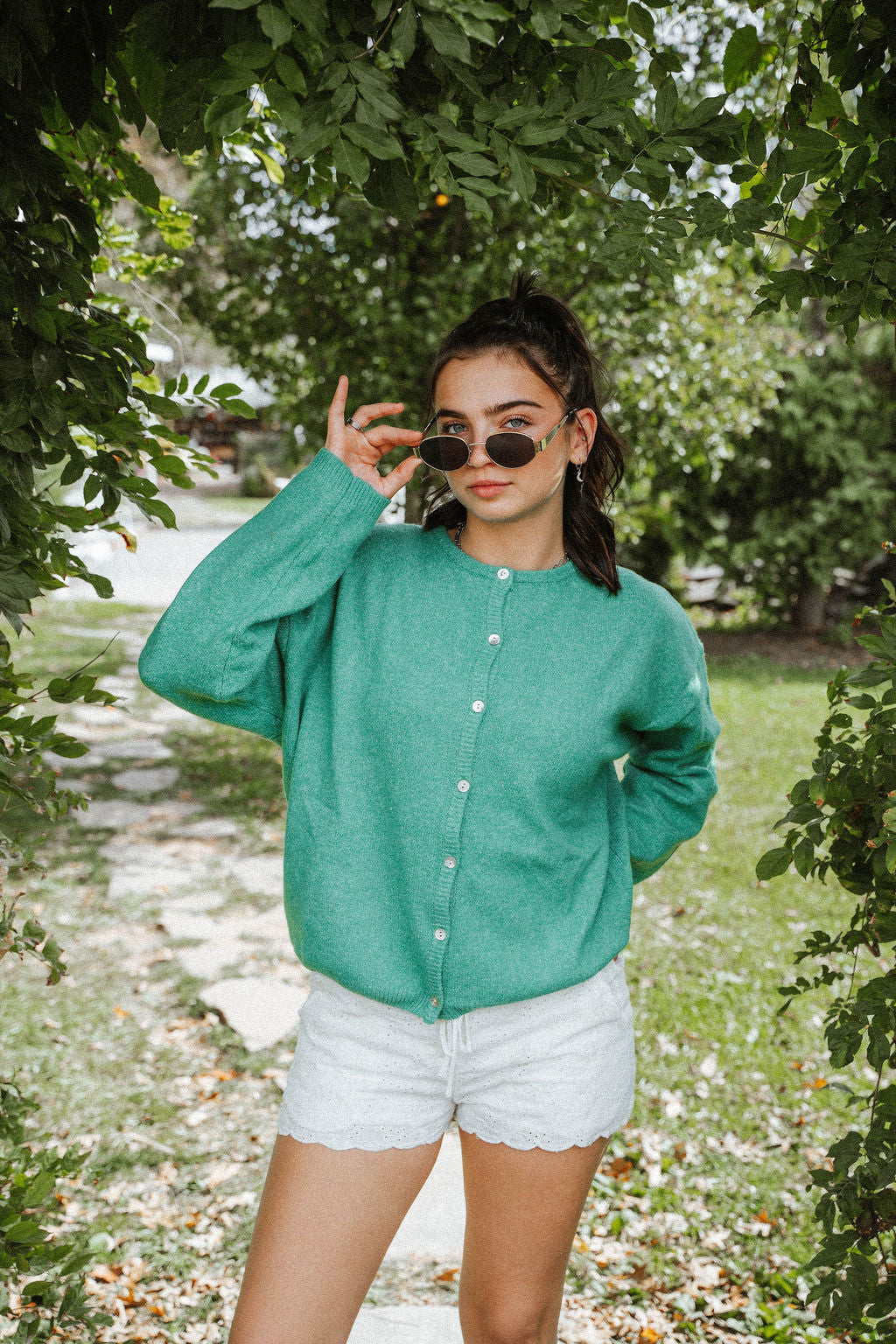 Briarwood Kelly Green Button Cardigan