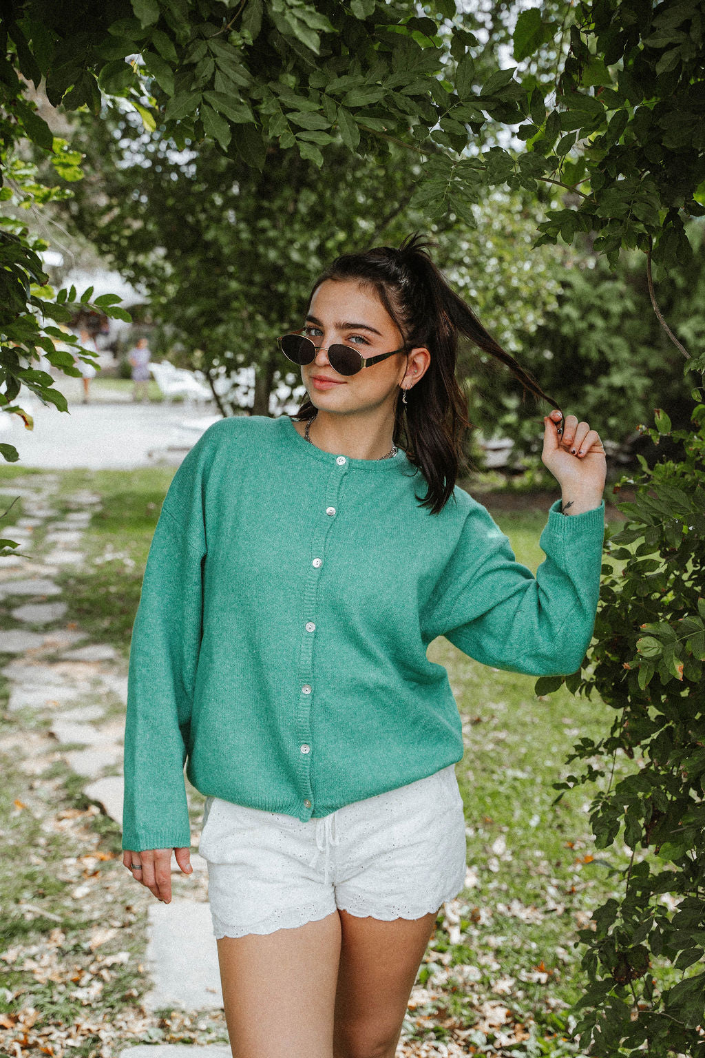 Briarwood Kelly Green Button Cardigan