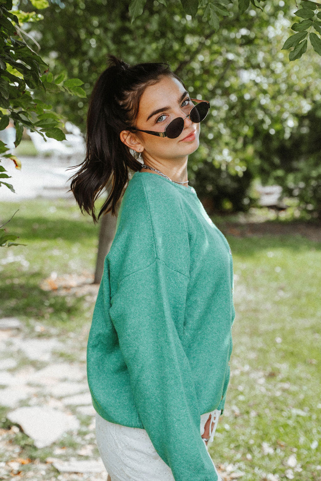 Briarwood Kelly Green Button Cardigan