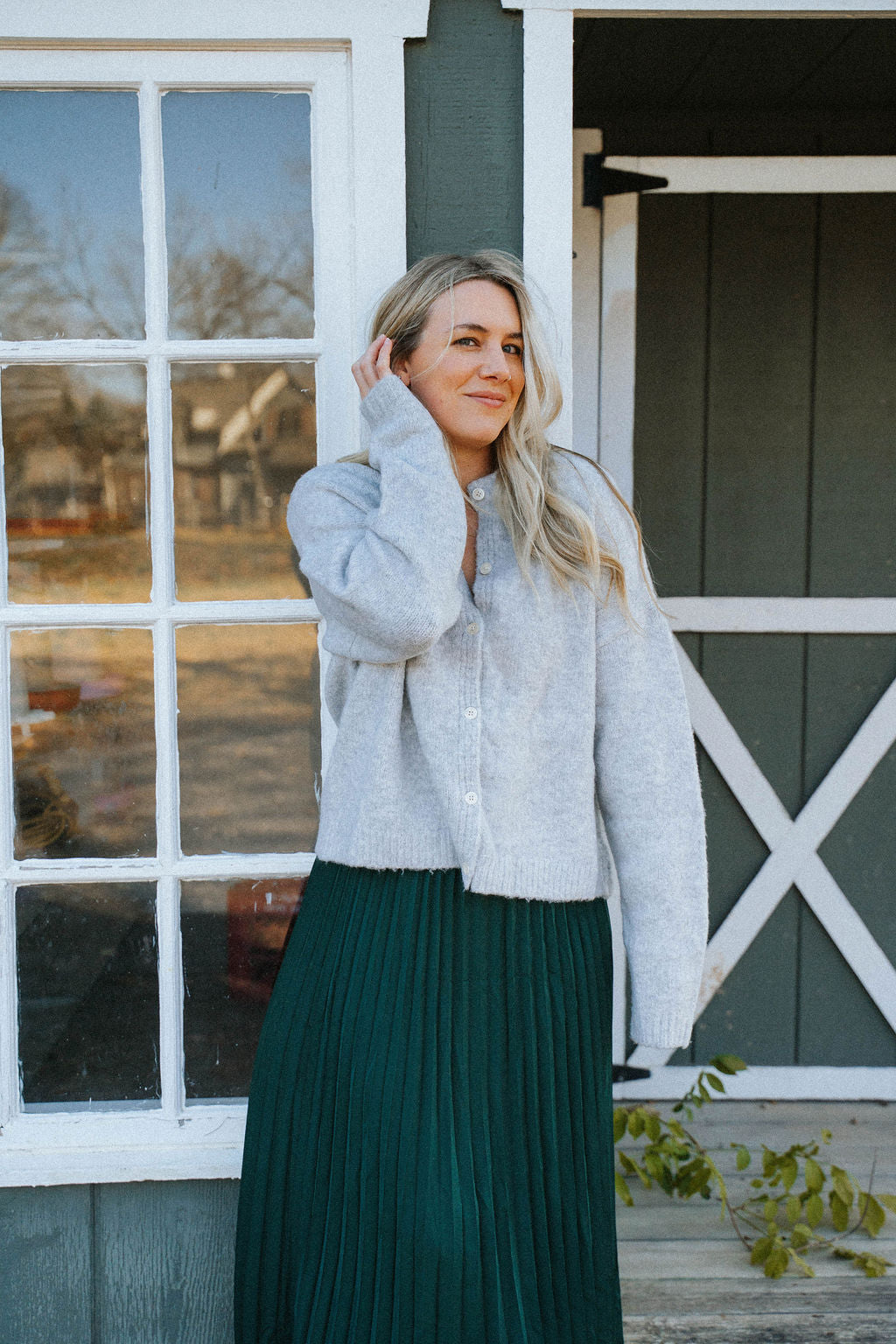 Charlotte Ultra-Soft Button Cardigan – Heather Grey