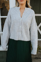 Charlotte Ultra-Soft Button Cardigan – Heather Grey