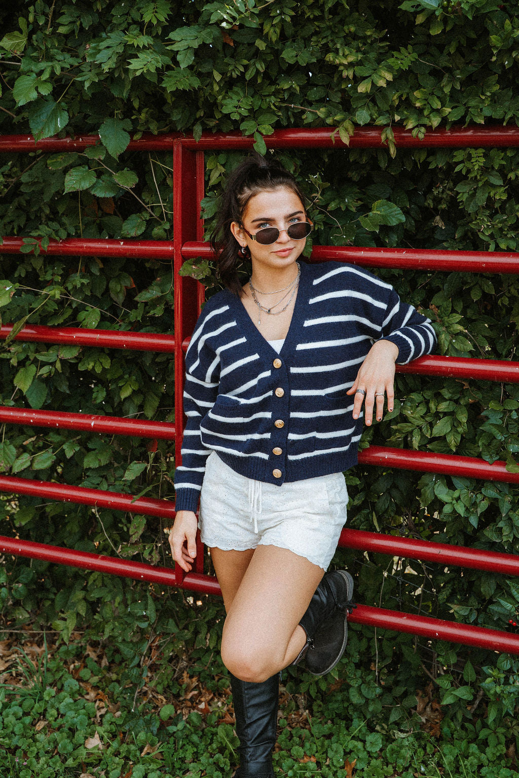 Camden Navy Striped Cardigan
