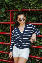 Camden Navy Striped Cardigan