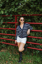 Camden Navy Striped Cardigan