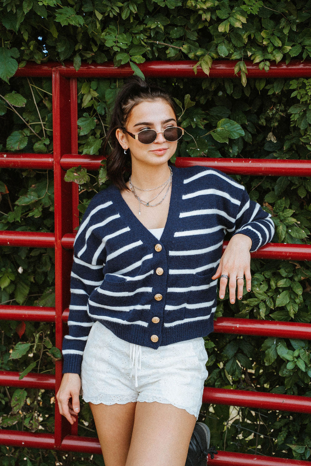 Camden Navy Striped Cardigan