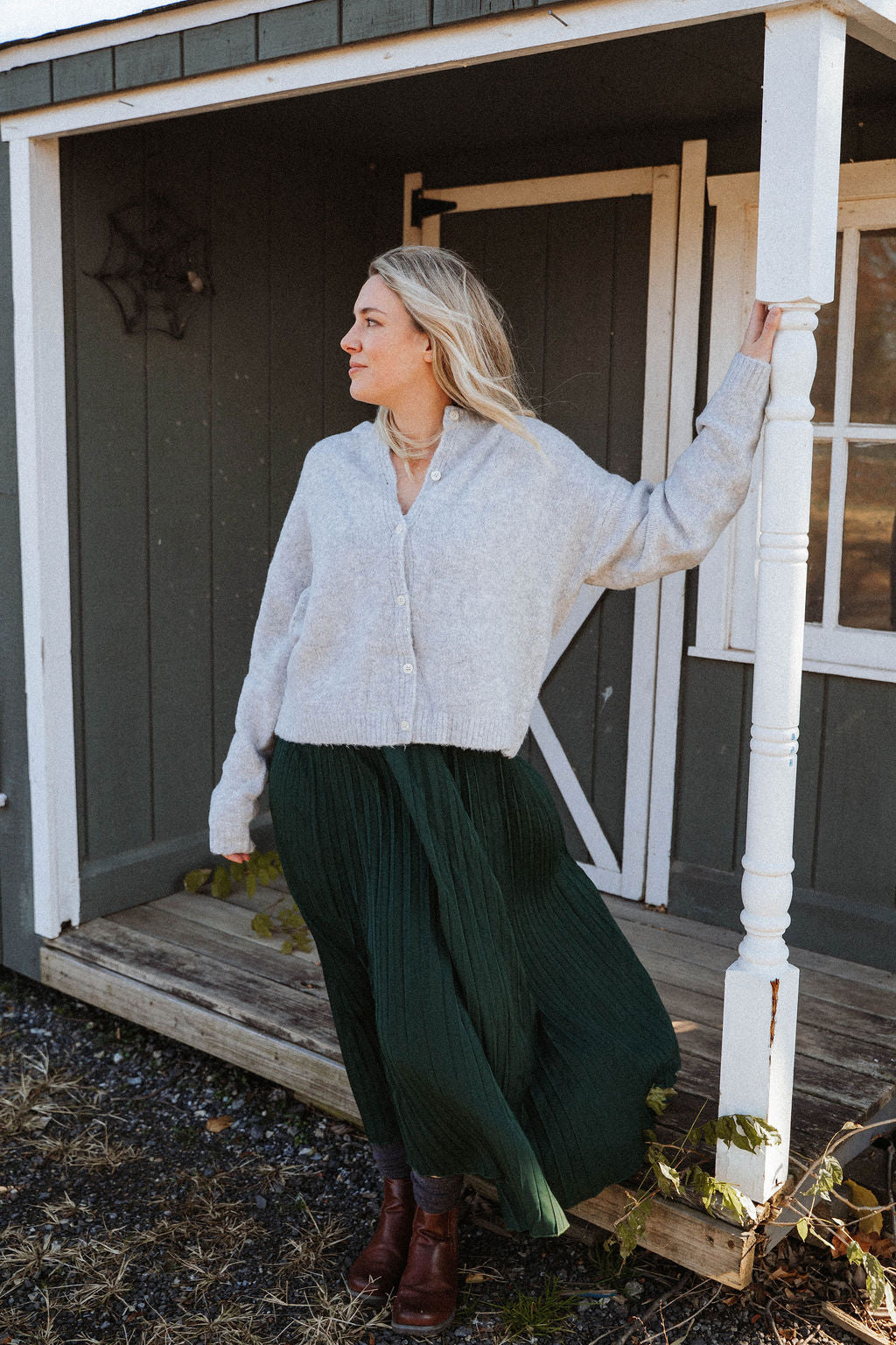 Charlotte Ultra-Soft Button Cardigan – Heather Grey