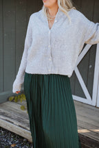 Charlotte Ultra-Soft Button Cardigan – Heather Grey